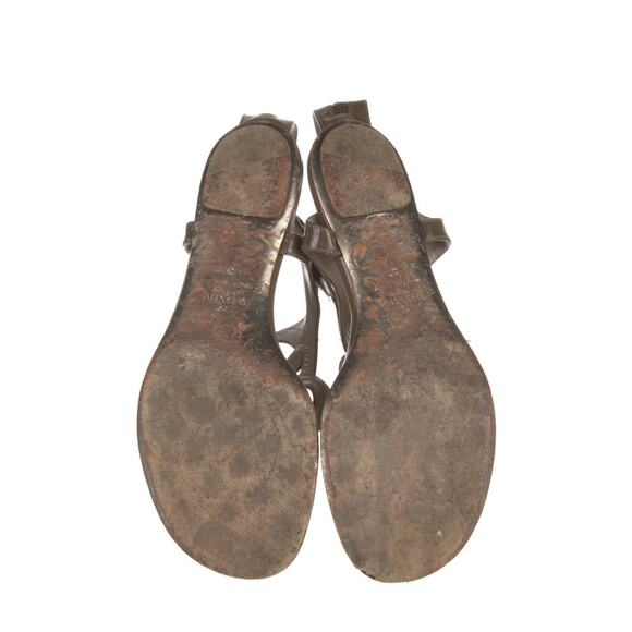 VALENTINO Garavani Brown Patent Leather Thong Gladiator Flat Sandals IT 37 US 7 - Picture 5 of 6